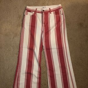 Red and White Striped Vintage Looking Jeans